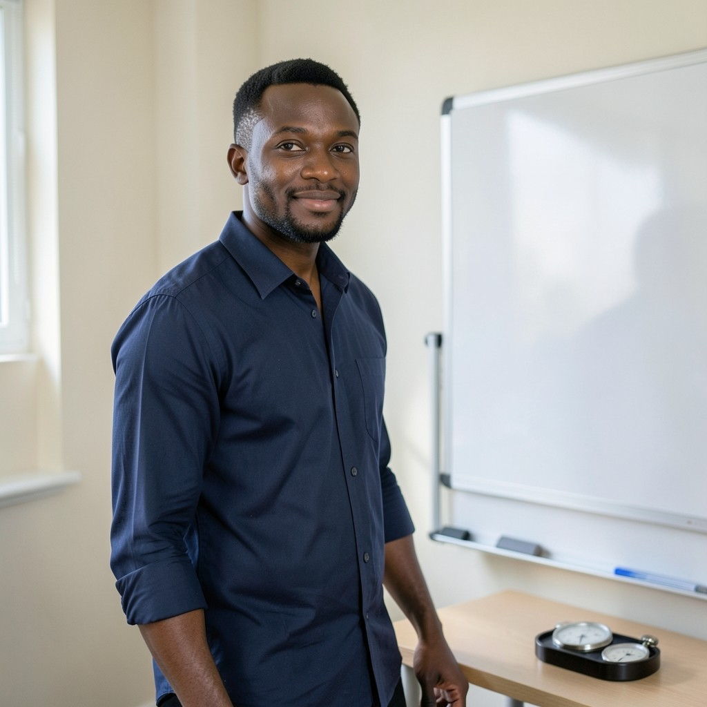 Portrait of James Okonkwo, lean tutor